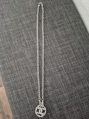 CC Boutique Silver-Tone CC Pendant Necklace